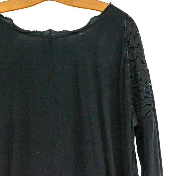 Women's Medium Shirt Black DOLAN Tunic 3/4 Length Sleeve Oversized Stretchy Top - Picture 7 of 7